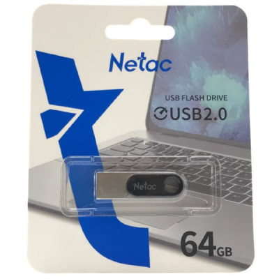USB флеш-диск 64Gb Netac U278 чёрный/серебро