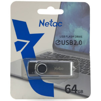 USB флеш-диск 64Gb Netac U505 чёрный/серебро