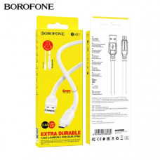 Кабель Micro USB BOROFONE BX81 1м, 2.4A, ПВХ, White