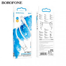 Кабель Type-C BOROFONE BX80 1м, 2.4A, ПВХ, White