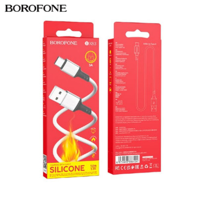 Кабель Type-C BOROFONE BX83 1м, 3A, силикон, White