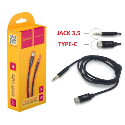Аудио переходникType-C - Jack3,5 JOOVE JА01 1м, (Black)