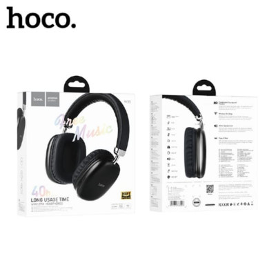 Гарнитура беспроводная полноразмерная Bluetooth HOCO W35 Black. Динамик: 40мм. BT V5.3.  Емкость аккумулятора: 400 мАч, заряжается около 2 часов. Время разговора/музыки: 40 часов; в режиме ожидания 200 часов. Поддержка карт памяти TF до 32Гб. Гнездо заряд