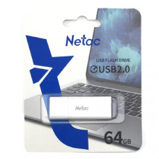 USB флеш-диск 64Gb Netac U185 белый с LED индикатором