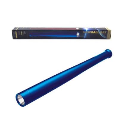 Фонарь ручной Perfeo Baseball Bat, синий. Питание 3хААА. Размер 440х39х39.