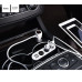 Разветвитель прикуривателя HOCO Z13 Silver (3 выхода+2USB) Длина кабеля: 55см. Светодиодный цифровой дисплей зарядного напряжения.