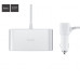 Разветвитель прикуривателя HOCO Z13 Silver (3 выхода+2USB) Длина кабеля: 55см. Светодиодный цифровой дисплей зарядного напряжения.