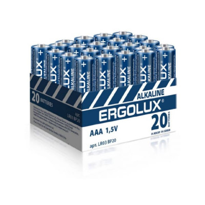 Батарейка Ergolux LR03 Alkaline BL-20 ПРОМО (20/480)