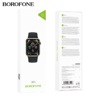 Часы Smart Watch BOROFONE BD1 Black. Емкость аккумулятора: 200 мАч; время автономной работы: 2 дня с двойным Bluetooth, 5-7 дней, когда звонки отключены. Экран: TFT 1,69 дюйма; разрешение: 240х280; IP67 водонепроницаемый. Память: ОЗУ 64 МБ + ПЗУ 256 КБ Bl