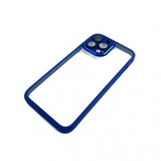 Чехол прозрачный Camera Protection iP 13 Pro Max (защита линз камер) Blue
