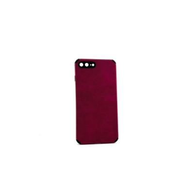 Чехол силиконовый iP 7/8 Plus кожаный Алькантара, цвет Bordo