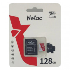 Карта памяти MicroSD Netac P500 Eco 128GB Class 10 UHS-I + SD адаптер