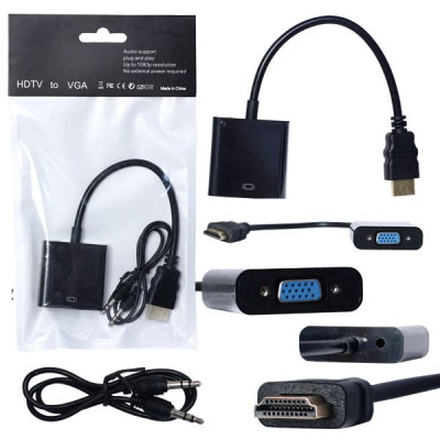 Переходник HDMI (AF) - VGA (AM) + AUX MRM-POWER H116 H177 Black