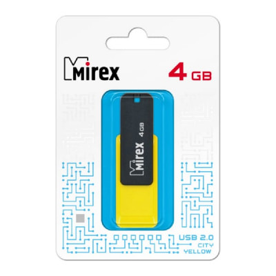 USB флеш-диск 4Gb MIREX City Yellow (ecopack)