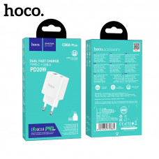 СЗУ-USB-USB-C HOCO C80A Plus 3.0A PD20W+QC3.0, White