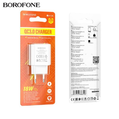 СЗУ-USB BOROFONE BA72A QC3.0 18W, White