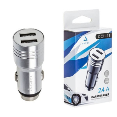 АЗУ-2 USB AMFOX CCH-11 2.4А, серебряное