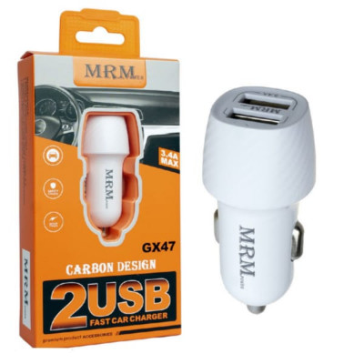 АЗУ-2USB CARLIVE GX47 Carbon 5V/2.4A (White) в коробочке