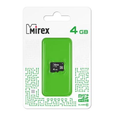 Карта памяти MicroSDHC Mirex 4GB (class 10)