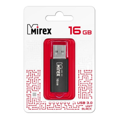 USB 3.0 флэш-диск 16Gb MIREX Unit Black (ecopack)