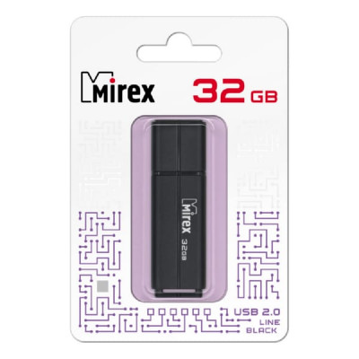 USB флеш-диск 32Gb MIREX Line Black (ecopack)