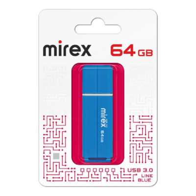 USB 3.0 флэш-диск 64Gb MIREX Line Blue (ecopack)