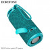Портативная колонка Borofone BR24 Peacock Blue BT v5.3, аккумулятор 1200 мАч на 2 часа работы, поддержка режимов воспроизведения BT, FM, TF, USB, AUX, TWS Размеры: 180х73х73 мм