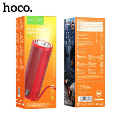 Портативная колонка Hoco HC11 Red Размер: 181x65x65мм. BT v5.0. Емкость батареи: 1200mAh, зарядка около 2 часов. Время использования: 2 часа. Динамик: 45мм x 2. Мощность: 5 Вт x 2. Поддержка BT, FM, TF-карт, USB, AUX и других режимов. С фонариком.