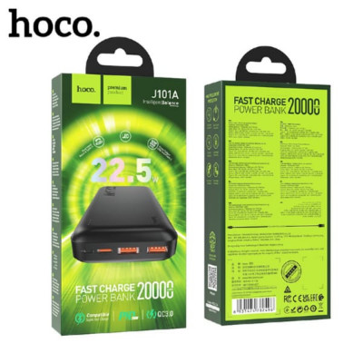 Внешний аккумулятор 20000 mAh HOCO J101A PD20W+QC3.0 Black  (стандарт ССС-без ограничений на авиа в Китае)