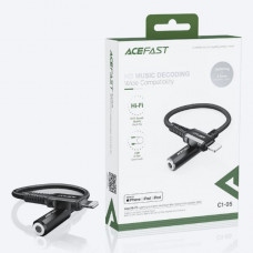 Аудио переходник Lightning(AM)-Jack3,5(AF) ACEFAST C1-05 0.18м, Black