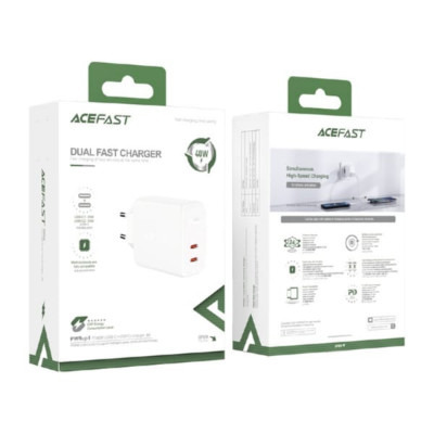 СЗУ-2USB-C ACEFAST A9 PD40W, White