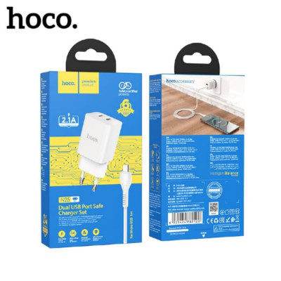 СЗУ-2USB Micro HOCO N25 1м, 2.4A, White