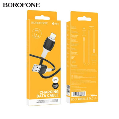 Кабель Lightning BOROFONE BX84 1м, 2,4A, ПВХ, Black