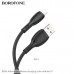 Кабель Lightning BOROFONE BX86 1м, 2.4A, силикон, Black