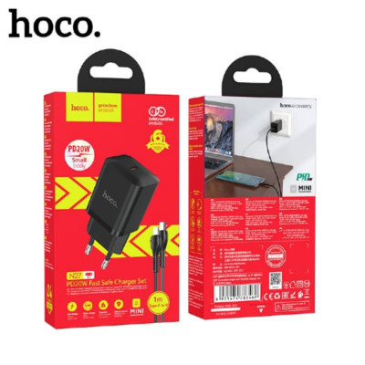 СЗУ-USB-C (Type-C)-Lightning HOCO N27 PD20W, кабель 1м, Black