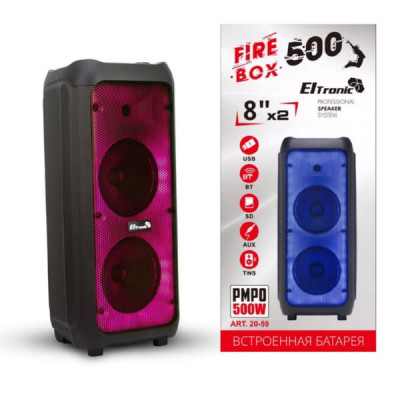 Активная напольная колонка FIRE BOX ELTRONIC 500 (20-59)  динамик 2шт/8 с TWS