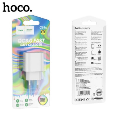 СЗУ-USB HOCO C109A, 18W QC3.0 White