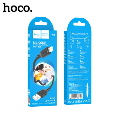 Кабель Lightning HOCO X90 1м 2,4A, силикон, Black