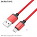 Кабель Micro USB BOROFONE BX87 1м, 2,4А, шнуровая оплетка, Red