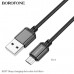 Кабель Micro USB BOROFONE BX87 1м, 2,4А, шнуровая оплетка, Black