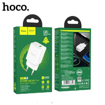 СЗУ-USB-USB-C HOCO N28 PD20W+QC3.0, White