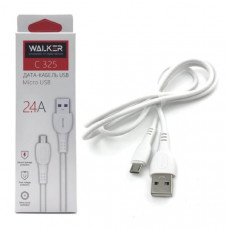 Кабель Micro USB WALKER C325 1м, 2.4А, белый
