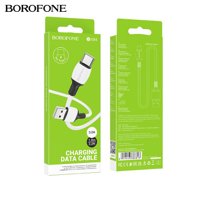 Кабель Type-C BOROFONE BX84 1м, 3A, White