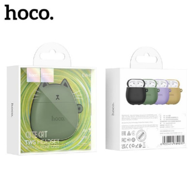 Гарнитура вкладыши Bluetooth Hoco EW45 Forest cat White (Green case).  Емкость аккумулятора кейс 350mAh; гарнитура 35mAh. Время работы: 4 часа, в режиме ожидания 200 часов: Размер: 53.8х44.3х21.5мм. Вес: 43г. Не поддерживает всплывающие окна, не поддержив