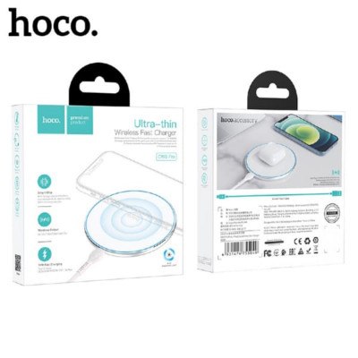 Беспроводное зарядное устройство HOCO CW6 Pro White 
Вход: Type-C: 5V/2A, 9V/2A, 12V/1.5A

Беспроводной выход Wireless: 5W/7.5W/10W/15W (для Apple 7.5W
, требуется зарядка PD/QC)
Материал: аллюминевый сплав
. 
Размер: 100мм х 8 мм
Вес: 60г
Длина кабеля: 1