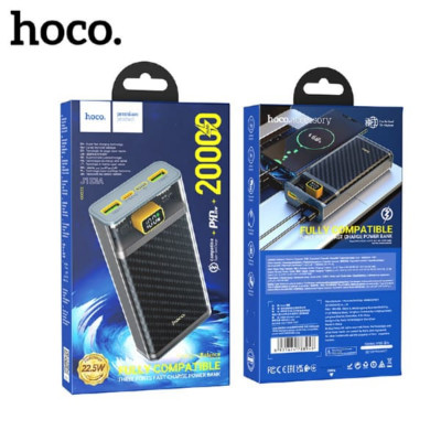 Внешний аккумулятор 20000 mAh HOCO J103A Gray. Type-C: 5V=3A 9V=2A 12V=1.5A 18 Вт (QC/FCP/AFC). Размер: 146х67х29 мм; Светодиодный цифровой дисплей мощности Материал: АБС+ПК огнестойкий материал+литий-полимерный элемент.