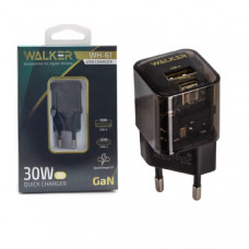 СЗУ-USB-USB-C WALKER WH-61 GaN 3.0A PD30W+QC3.0 Black