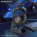 Гарнитура проводная полноразмерная Borofone BO105 Black (игровые проводные накладные наушники, всенаправленный микрофон, раздельные штекеры  3.5мм для наушников / 3.5мм для микрофона / USB штекер для LED подсветки, кабель 2м.)