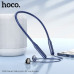 Гарнитура Bluetooth для спорта вкладыши HOCO ES64 Easy Sound Navy Blue. Емкость аккумулятора: 200 мАч; Время зарядки: около 2 часов. Время использования: 30 часов; Время ожидания: 350 часов. Общая длина наушников составляет 85 см; Вес: 26,5 г. Кнопка тумб