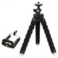 Селфи штатив TRIPOD FLEX-01  черный. Держатель для телефона 9 см, гнущиеся ножки, есть возможность крепить на ветках, коробка.